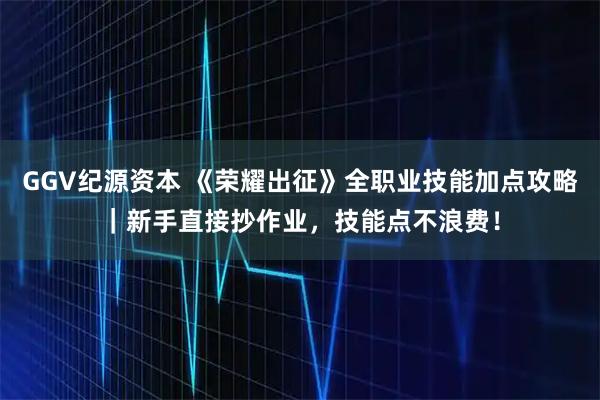 GGV纪源资本 《荣耀出征》全职业技能加点攻略｜新手直接抄作业，技能点不浪费！